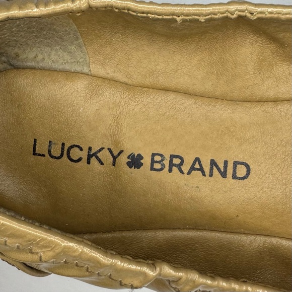 Lucky Brand Ballet Flats Women’s Size 8.5 Beige Vegan Patent Leather - Picture 9 of 11